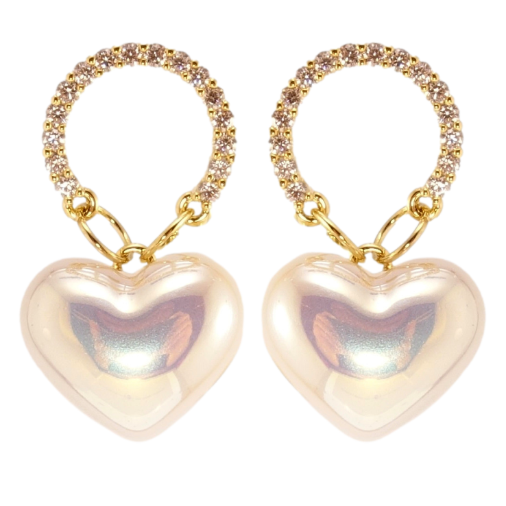 Сережки Xuping QQMM Позолота 14K пусети Перламутрові серця на колечках фото №17 Сережки Xuping QQMM Позолота 14K пусети Перламутрові серця на колечках фото №17