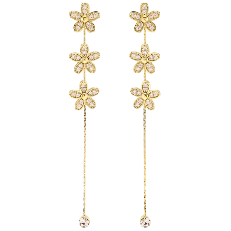 Сережки Xuping QQMM Позолота 14K пусети Квіточки з цирконієм фото №5 Сережки Xuping QQMM Позолота 14K пусети Квіточки з цирконієм фото №5