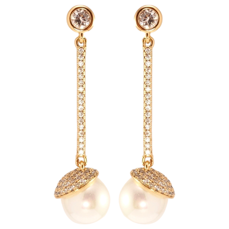 Сережки Xuping QQMM Позолота 18K пусети Декоративні перлинні підвіски на доріжках цирконію фото №16 Сережки Xuping QQMM Позолота 18K пусети Декоративні перлинні підвіски на доріжках цирконію фото №16