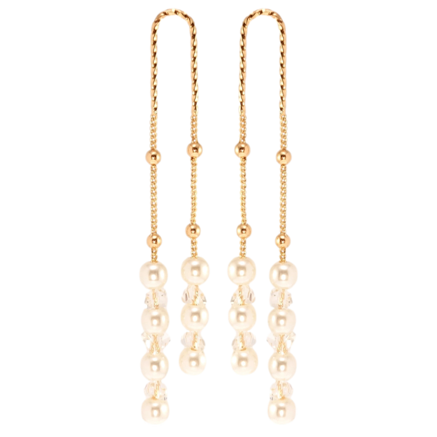 Сережки Xuping QQMM Позолота 18K пусети Декоративні підвіски з перлами на фото №1