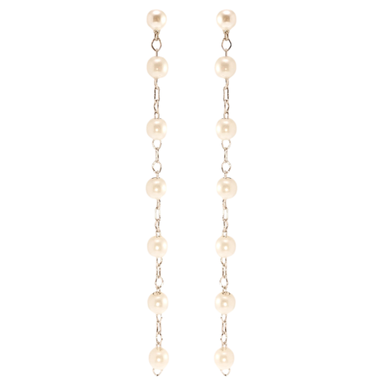 Сережки Xuping QQMM Родій пусети Перлинні підвіски фото №1 Сережки Xuping QQMM Родій пусети Перлинні підвіски фото №1