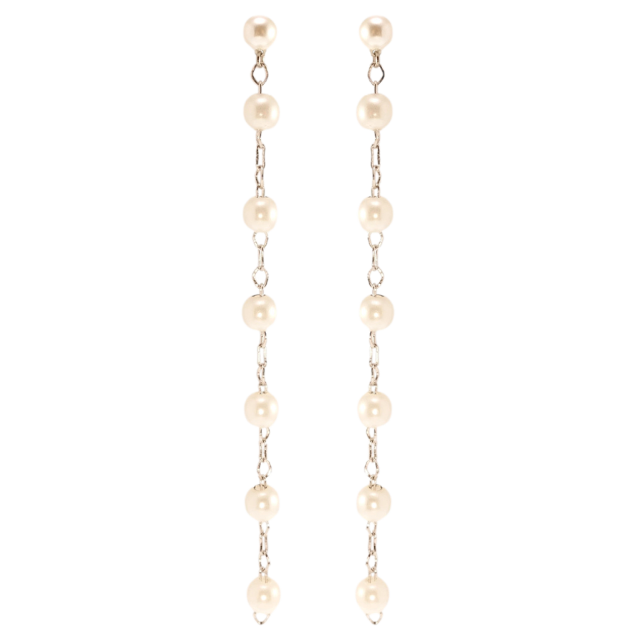 Сережки Xuping QQMM Родій пусети Перлинні підвіски фото №1 Сережки Xuping QQMM Родій пусети Перлинні підвіски фото №1