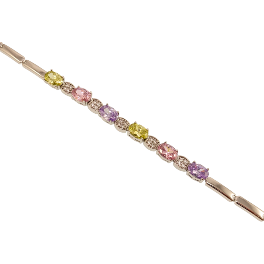 Браслет Xuping Родий Декоративное плетение с цветными кристаллами длина 19см х 3мм фото №1 Браслет Xuping Родий Декоративное плетение с цветными кристаллами длина 19см х 3мм фото №1