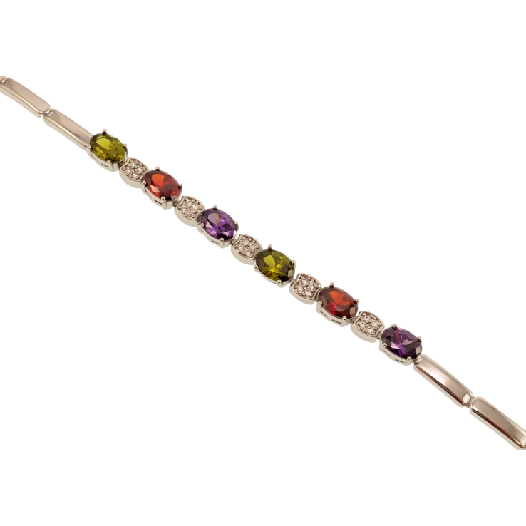 Браслет Xuping Родий Декоративное плетение с разноцветными кристаллами длина 19см х 3мм фото №16 Браслет Xuping Родий Декоративное плетение с разноцветными кристаллами длина 19см х 3мм фото №16