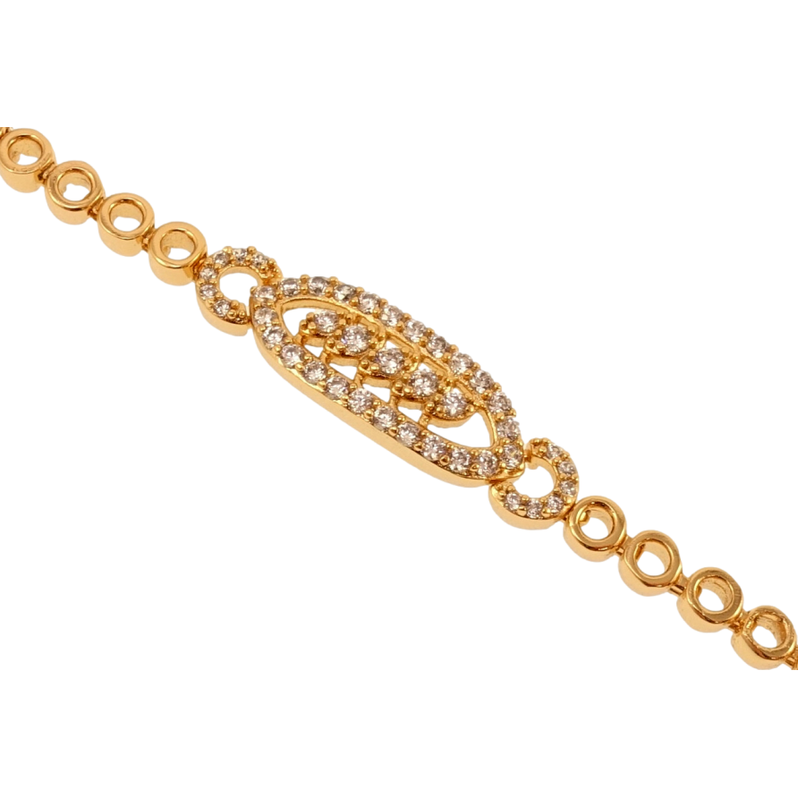 Браслет Xuping Позолота 18K Круглые звенья с овальной вставкой длина с доп.замком 18,19.5см х 4мм фото №1 Браслет Xuping Позолота 18K Круглые звенья с овальной вставкой длина с доп.замком 18,19.5см х 4мм фото №1