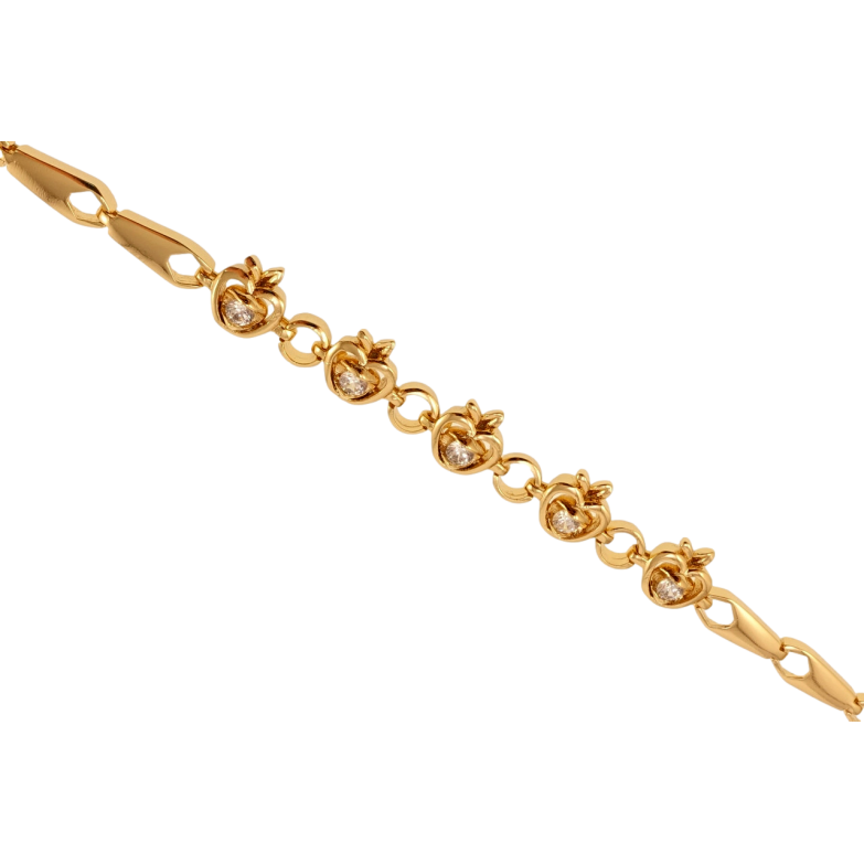 Браслет Xuping Позолота 18K Кристальные яблочки длина 20см х 5мм фото №1 Браслет Xuping Позолота 18K Кристальные яблочки длина 20см х 5мм фото №1