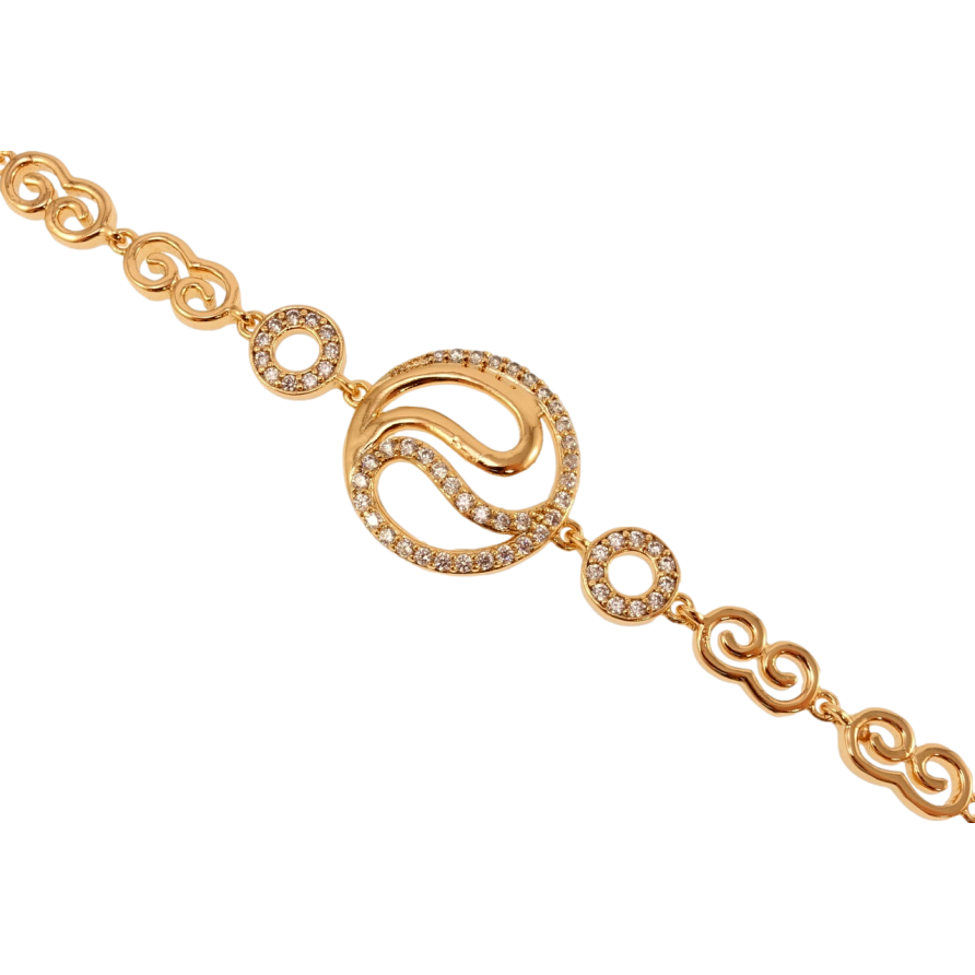 Браслет Xuping Позолота 18K Инь Янь длина с доп.замком 17,19см х 5мм фото №1 Браслет Xuping Позолота 18K Инь Янь длина с доп.замком 17,19см х 5мм фото №1