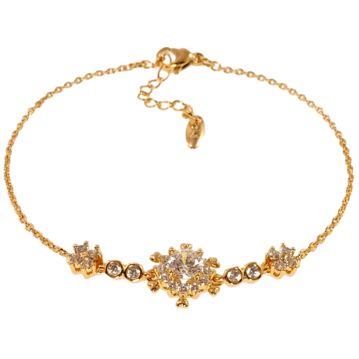 Браслет Xuping Позолота 18K Якорное плетение с кристальными цветами длина с доп.цепочкой 17-20см х 1мм фото №25 Браслет Xuping Позолота 18K Якорное плетение с кристальными цветами длина с доп.цепочкой 17-20см х 1мм фото №25