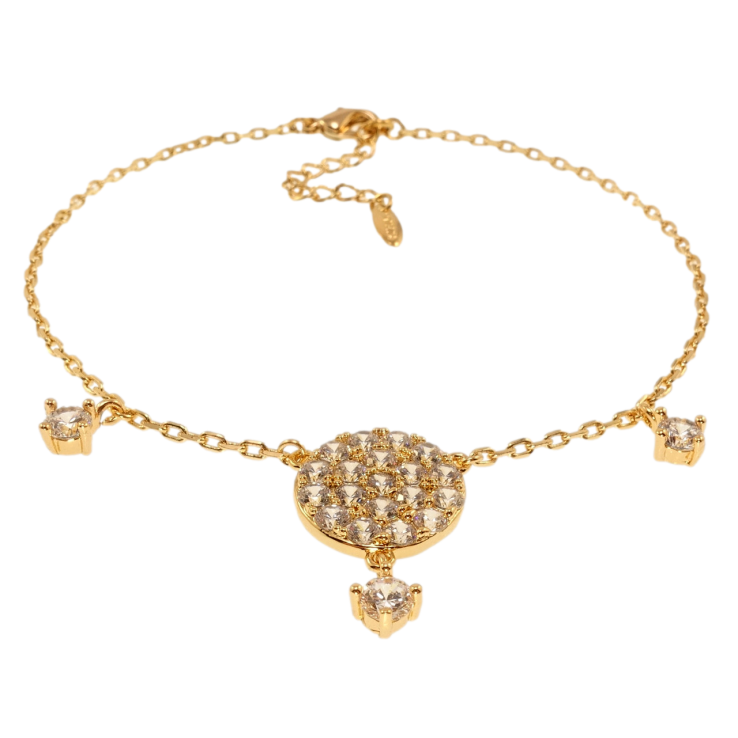 Браслет Xuping Позолота 18K Якорное плетение с кристальными подвесками длина с доп.цепочкой 21-24см х 2мм фото №9