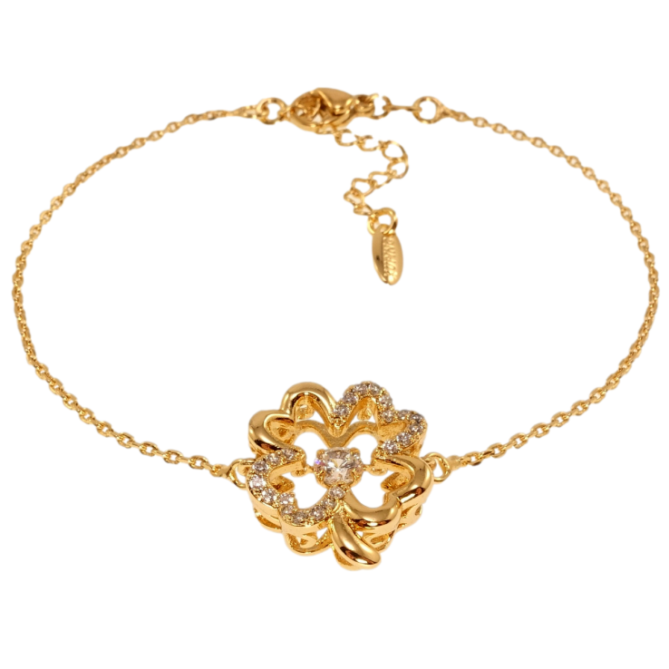 Браслет Xuping Позолота 18K Якорное плетение с вставкой четырёхлистник длина с доп.цепочкой 17,5-21см х 1мм фото №12