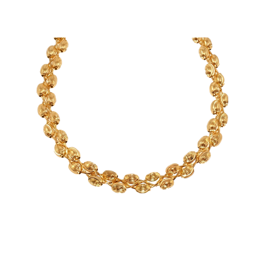 Колье Xuping Позолота 18K Декоративное плетение с бусинами длина 42см х 12мм фото №1