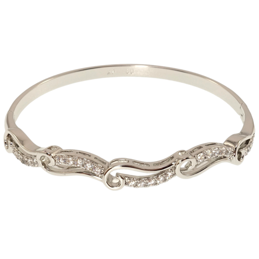 Браслет Xuping Родий Морская волна ø 6см фото №1 Браслет Xuping Родий Морская волна ø 6см фото №1