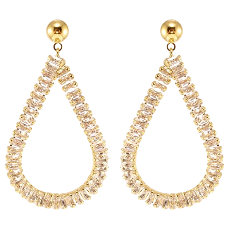 Серьги Xuping QQMM Позолота 14K пусеты Кристальные капельки фото №1 Серьги Xuping QQMM Позолота 14K пусеты Кристальные капельки фото №1