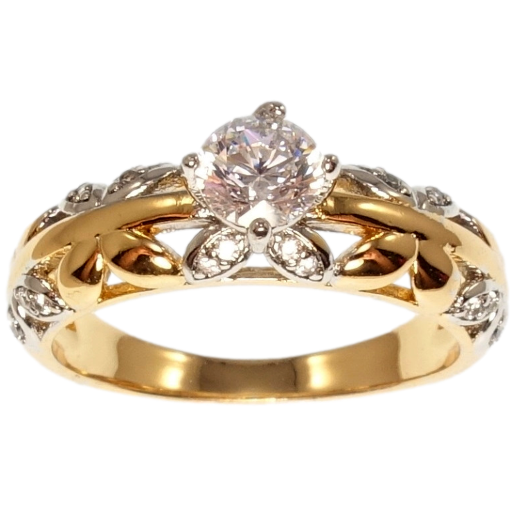 Каблучка Xuping Позолота 18K+Родій Живопис з фіанітом фото №20