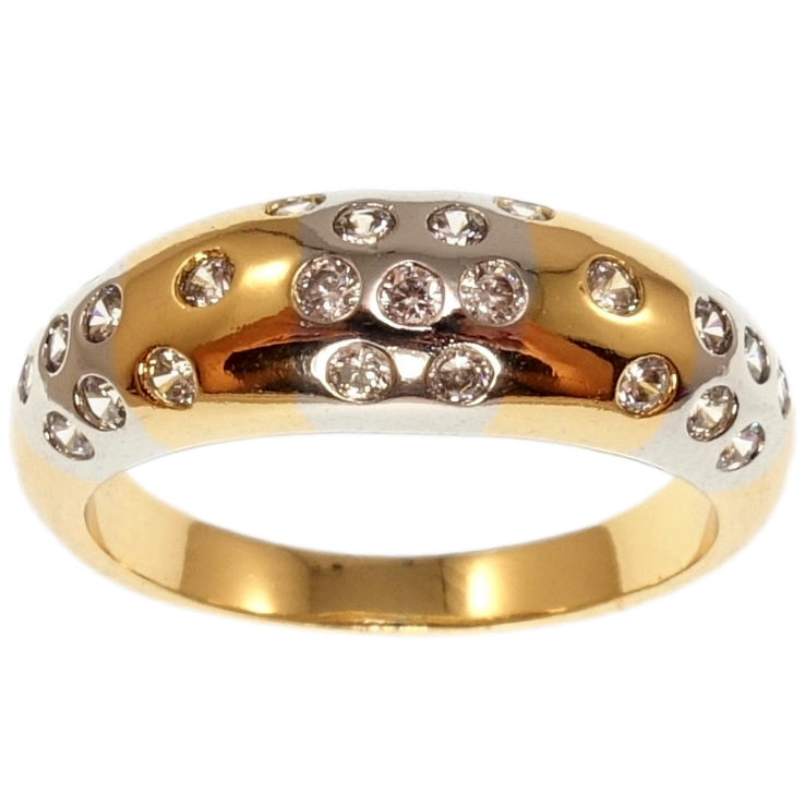 Каблучка Xuping Позолота 18K+Родій Вставки цирконію фото №12