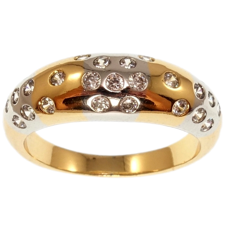 Каблучка Xuping Позолота 18K+Родій Вставки цирконію фото №1