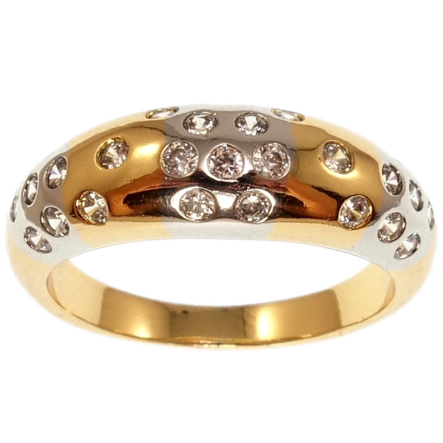 Каблучка Xuping Позолота 18K+Родій Вставки цирконію фото №1