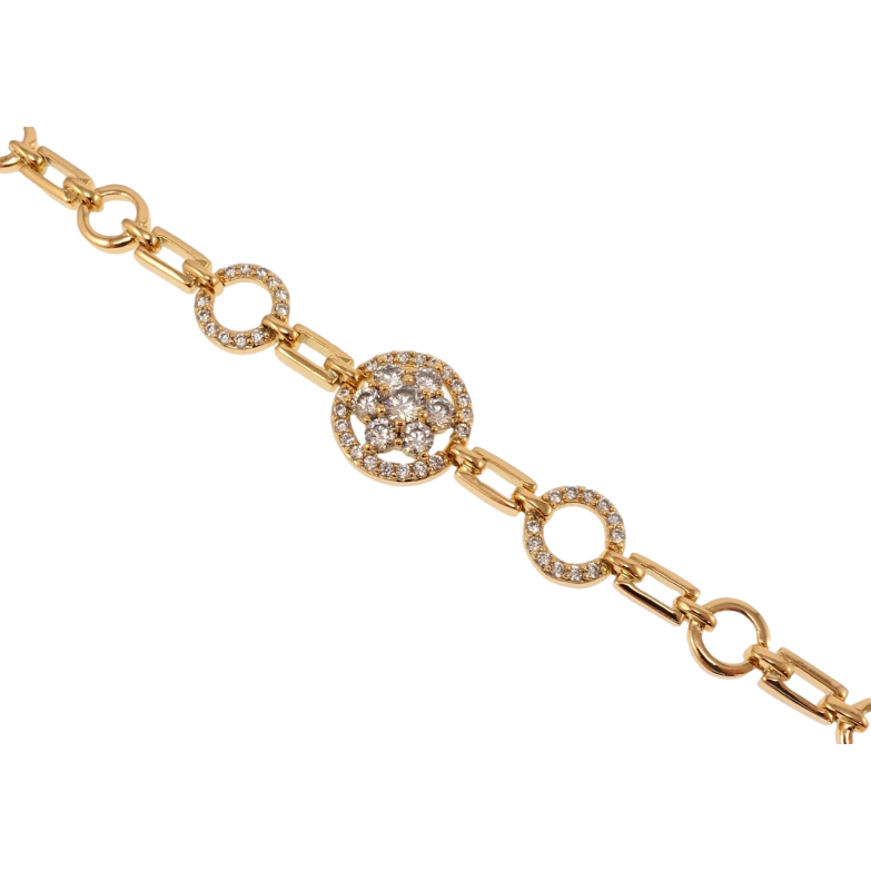 Браслет Xuping Позолота 18K Кристальна квітка довжина з дод. замком 17,19см х 3-6мм фото №1 Браслет Xuping Позолота 18K Кристальна квітка довжина з дод. замком 17,19см х 3-6мм фото №1