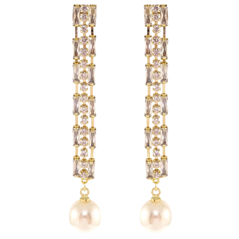 Серьги Xuping QQMM Позолота 14K пусеты Кристальные подвески с жемчугом фото №1 Серьги Xuping QQMM Позолота 14K пусеты Кристальные подвески с жемчугом фото №1