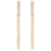 Серьги Xuping QQMM цвет Позолота 14K пусеты "Кристальные дорожки с цепочками" фото №2
