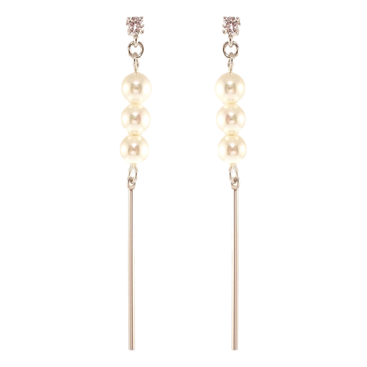 Сережки Xuping QQMM Родій пусети Перлове тріо фото №15 Сережки Xuping QQMM Родій пусети Перлове тріо фото №15