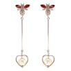 Сережки Xuping QQMM колір Родій пусети "Мушки з перлинними серцями" фото №2