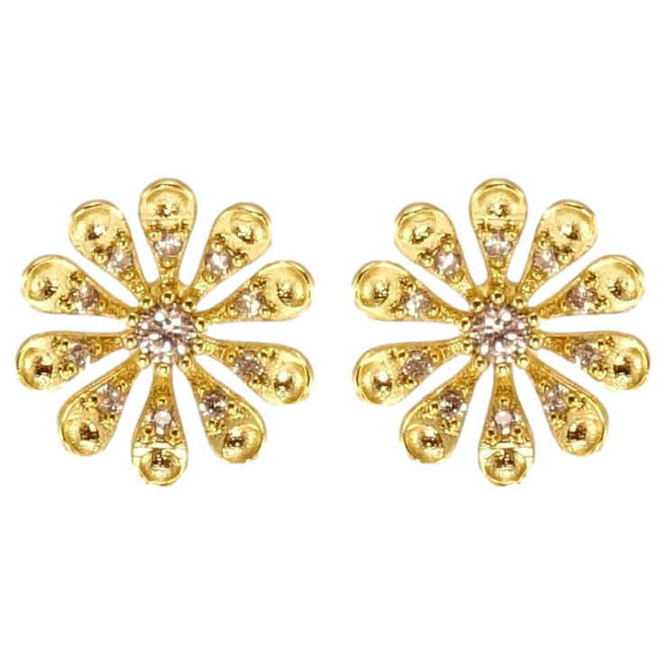 Сережки Xuping QQMM Позолота 14K пусети Ромашки фото №5 Сережки Xuping QQMM Позолота 14K пусети Ромашки фото №5