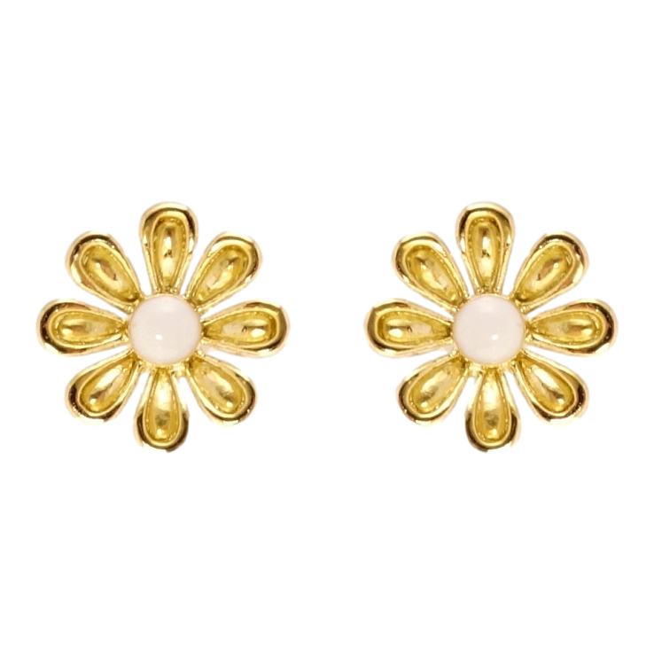 Сережки Xuping QQMM Позолота 14K пусети Золотисті ромашки фарбування емаллю фото №10 Сережки Xuping QQMM Позолота 14K пусети Золотисті ромашки фарбування емаллю фото №10