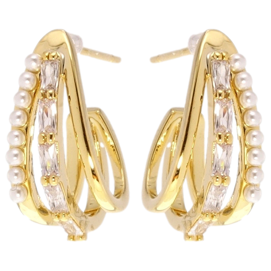 Сережки Xuping QQMM Позолота 14K пусети Містерія фото №1 Сережки Xuping QQMM Позолота 14K пусети Містерія фото №1