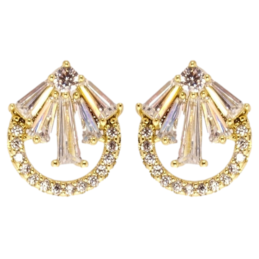 Серьги Xuping QQMM Позолота 14K пусеты Искристость фото №1 Серьги Xuping QQMM Позолота 14K пусеты Искристость фото №1