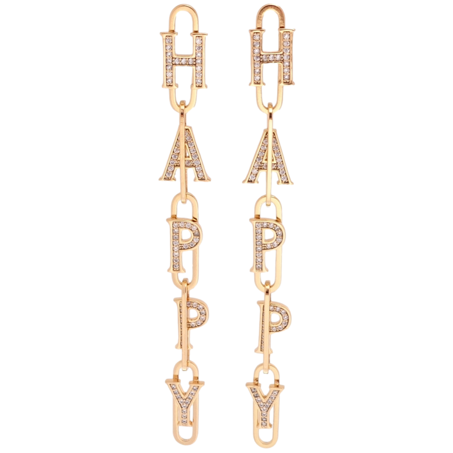 Сережки Xuping QQMM Позолота 18K пусети Happy фото №1 Сережки Xuping QQMM Позолота 18K пусети Happy фото №1