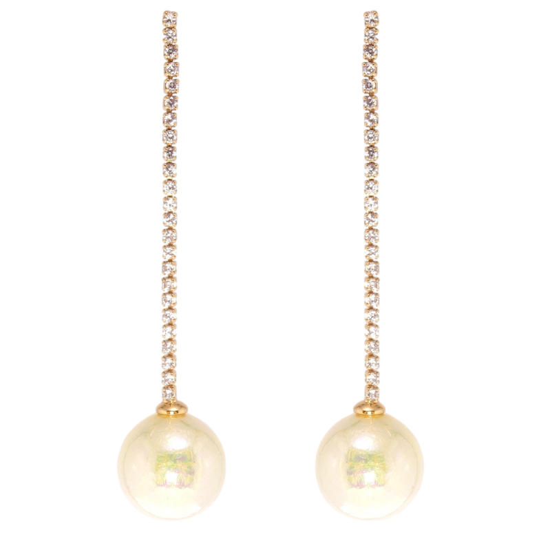 Сережки Xuping QQMM Позолота 18K пусети Бусина на доріжці цирконію ø 14мм фото №1 Сережки Xuping QQMM Позолота 18K пусети Бусина на доріжці цирконію ø 14мм фото №1