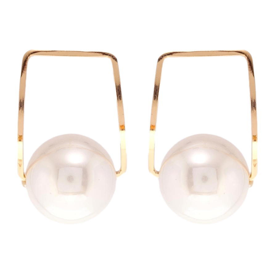 Серьги Xuping QQMM Позолота 18K пусеты Жемчужины на прямоугольниках фото №1 Серьги Xuping QQMM Позолота 18K пусеты Жемчужины на прямоугольниках фото №1