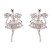 Серьги Xuping QQMM цвет Родий пусеты "Танцовщицы" фото №2