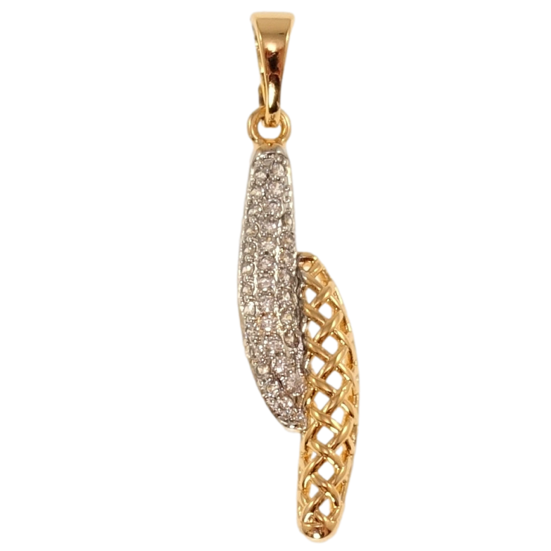 Кулон Xuping Позолота 18K + Родий Декоративная резная подвеска с цирконием для цепочки до 5мм фото №1