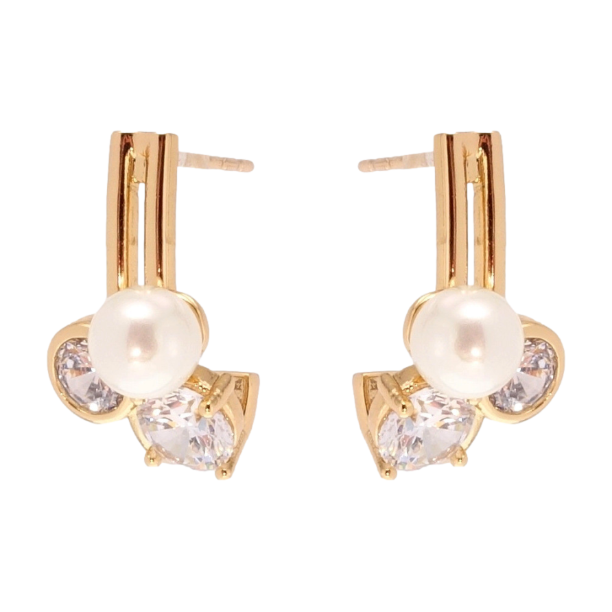 Серьги Xuping Позолота 18K пусеты Абстракция фото №1