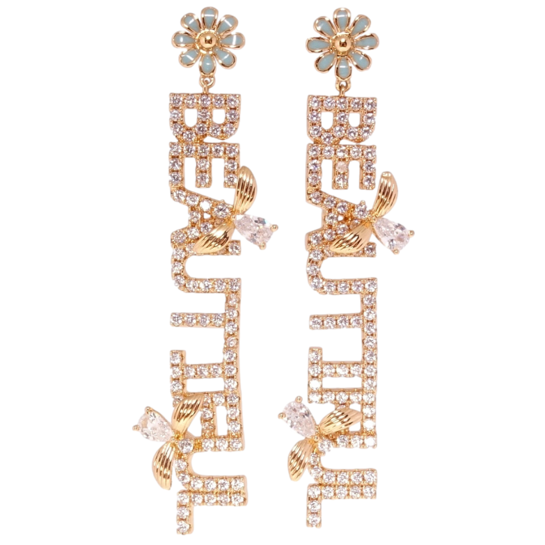 Сережки Xuping Позолота 18K пусети Beautiful інкрустація цирконієм фото №1