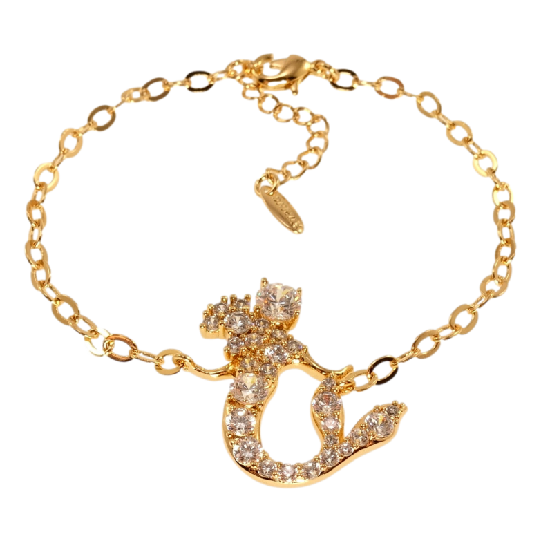 Браслет Xuping Позолота 18K Якорное плетение с вставкой русалка длина с доп.цеп. 16.5-19.5см х 3мм фото №1