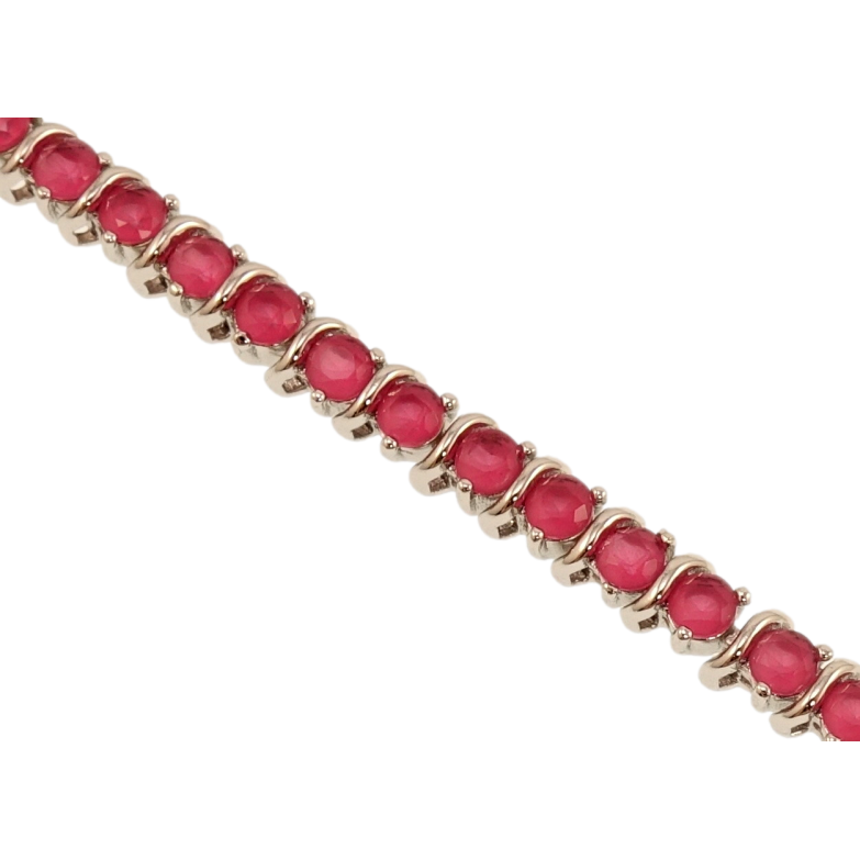 Браслет Xuping Родій Доріжка малинових кристалів довжина з дод. замком 17.5,19.5см х 4мм фото №1