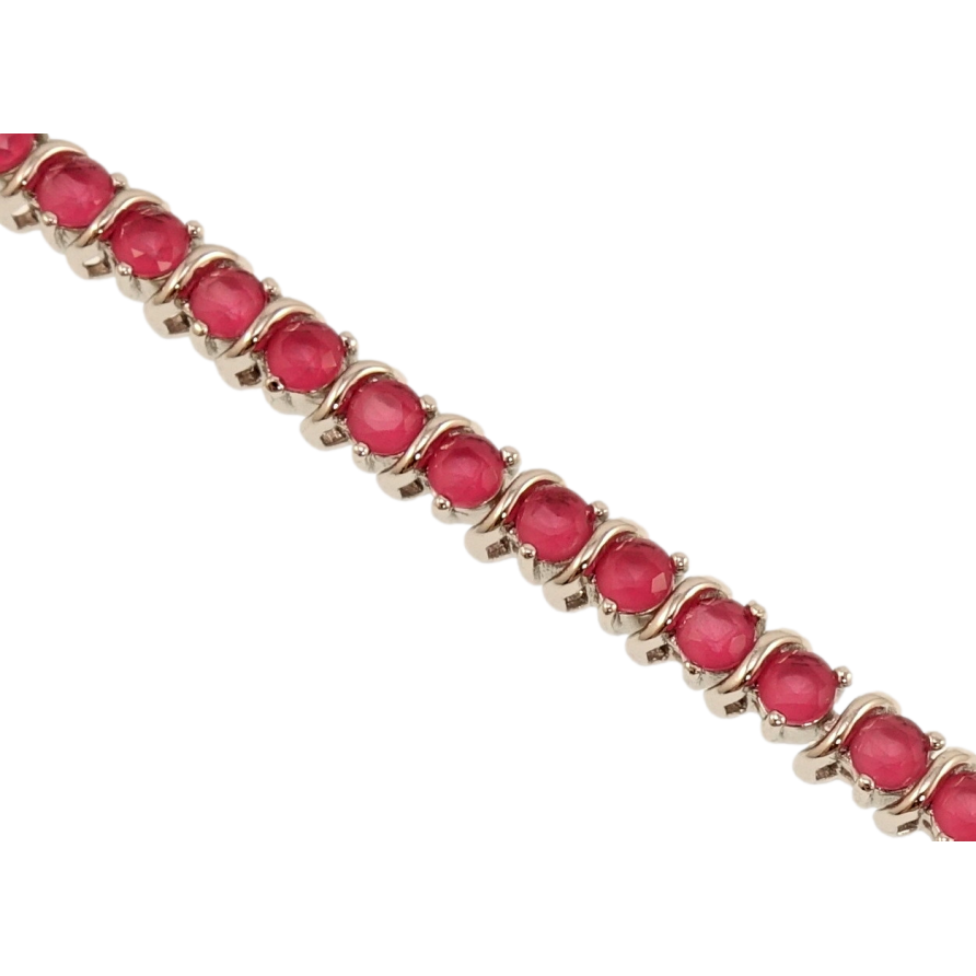 Браслет Xuping Родій Доріжка малинових кристалів довжина з дод. замком 17.5,19.5см х 4мм фото №1