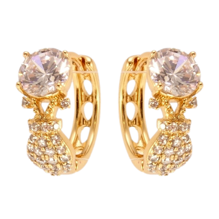 Серьги Xuping Позолота 18K колечки Кристальная фантазия фото №8 Серьги Xuping Позолота 18K колечки Кристальная фантазия фото №8