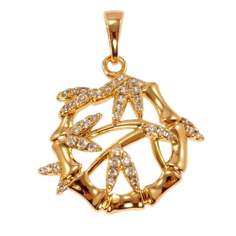 Кулон Xuping Позолота 18K Бамбуковая роща для цепочки до 5мм фото №2