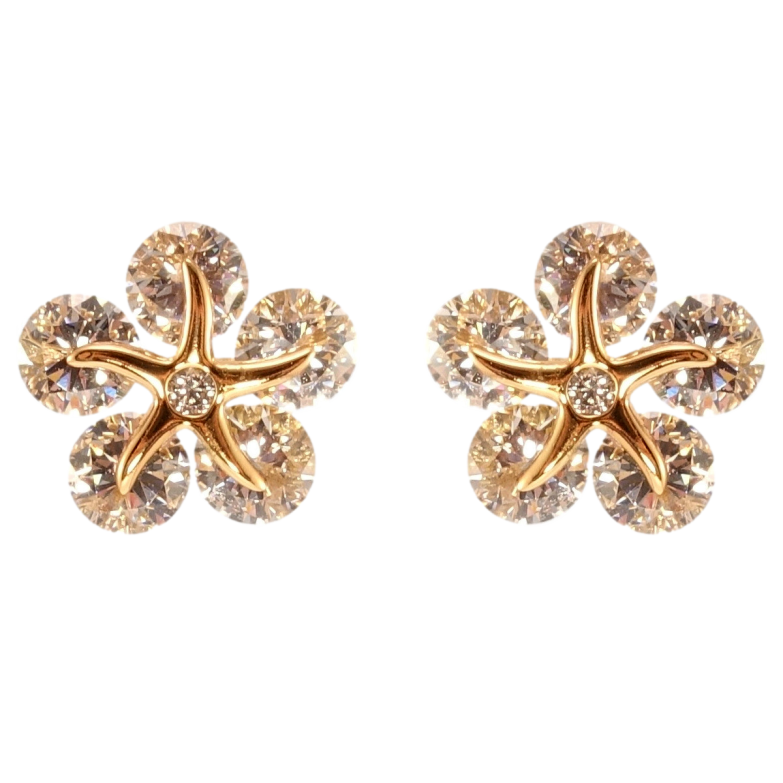 Серьги Xuping QQMM Позолота 18K пусеты Кристальные цветочки фото №1 Серьги Xuping QQMM Позолота 18K пусеты Кристальные цветочки фото №1