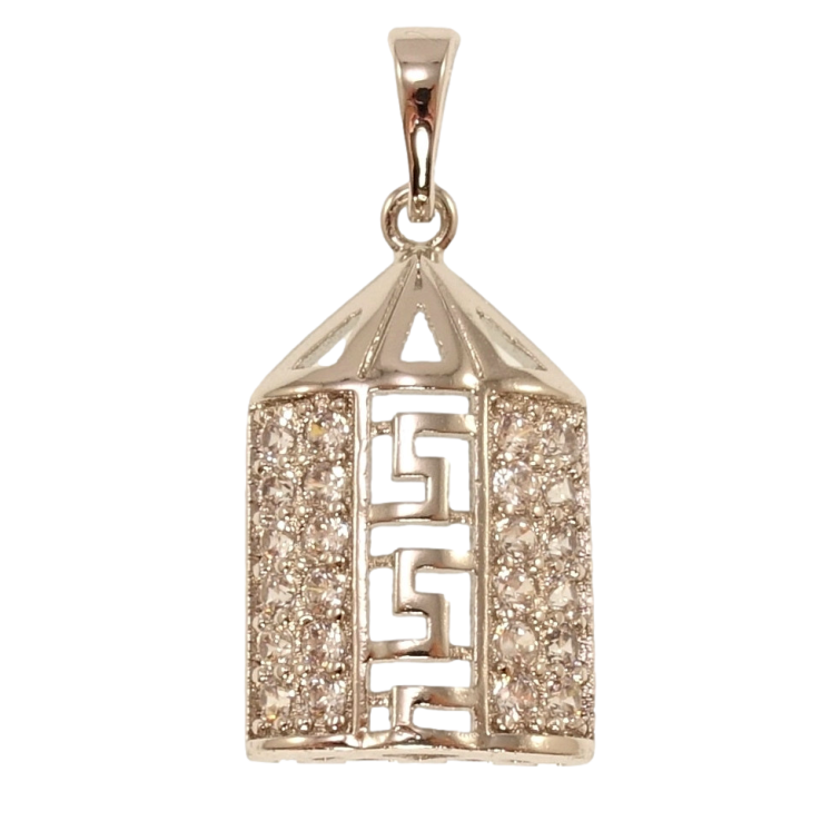 Кулон Xuping Родій Декоративна підвіска з цирконієм та різьбленим візерунком для ланцюжка до 5мм фото №15 Кулон Xuping Родій Декоративна підвіска з цирконієм та різьбленим візерунком для ланцюжка до 5мм фото №15