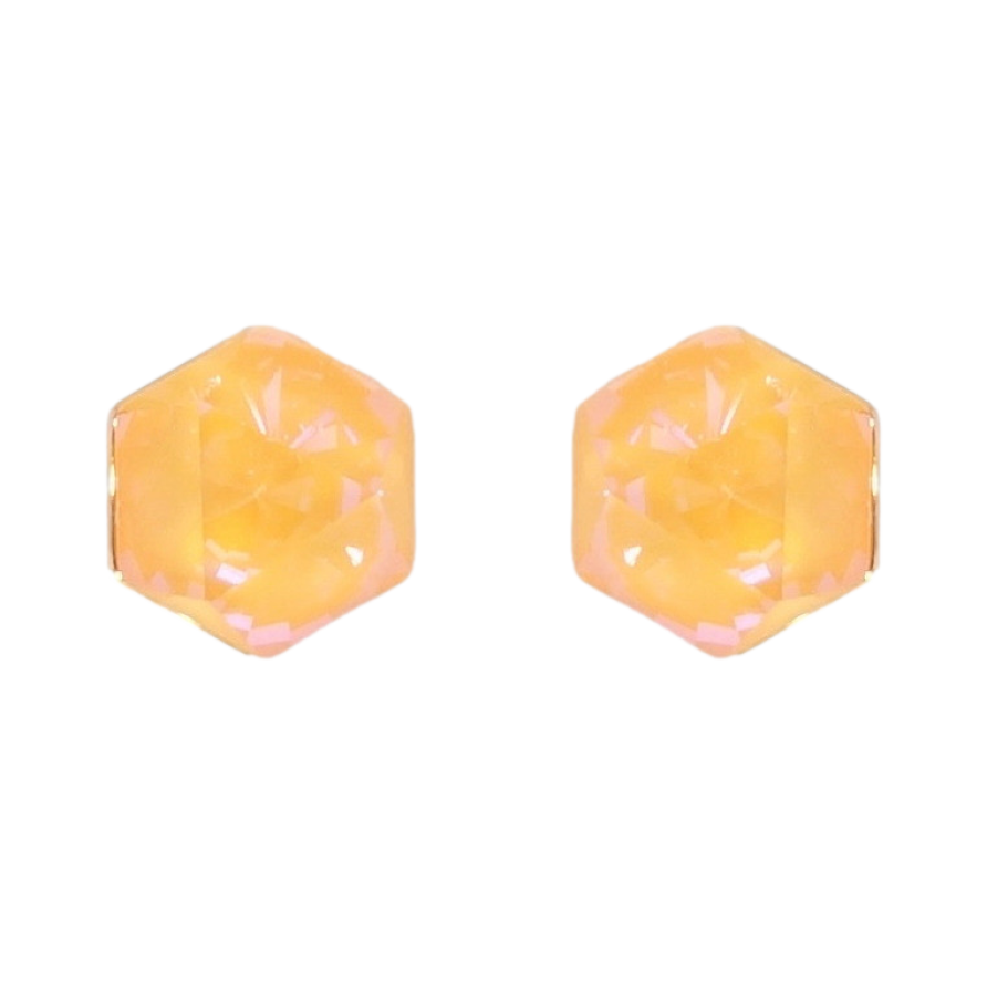 Серьги Xuping цвет 18K с кристаллами Swarovski пусеты Кристальный многогранник Buttercup 6х6мм фото №1