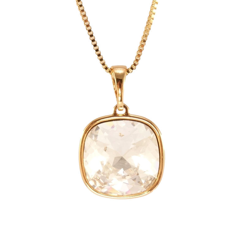 Кулон Xuping цвет 18K с кр-ми Swarovski на цепочке Кристалл Clear 14х14мм длина 41-46см фото №1