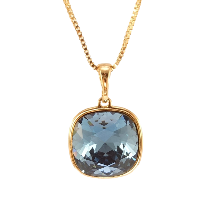 Кулон Xuping колір 18K з кр-ми Swarovski на ланцюжку Кристал Montana 14х14мм довжина 41-46см фото №2