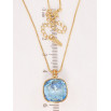 Кулон Xuping цвет 18K с кр-ми Swarovski на цепочке Кристалл Aquamarine 14х14мм длина 40-45см фото №2