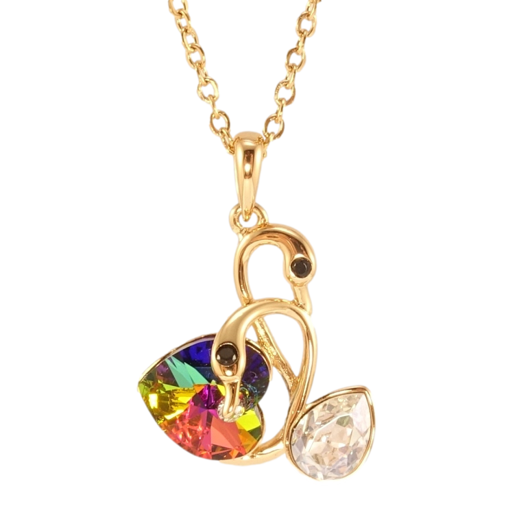 Кулон Xuping цвет 18K с кр-ми Swarovski на цепочке Лебеди с кристаллом Vitrail Medium длина 40-45см фото №21