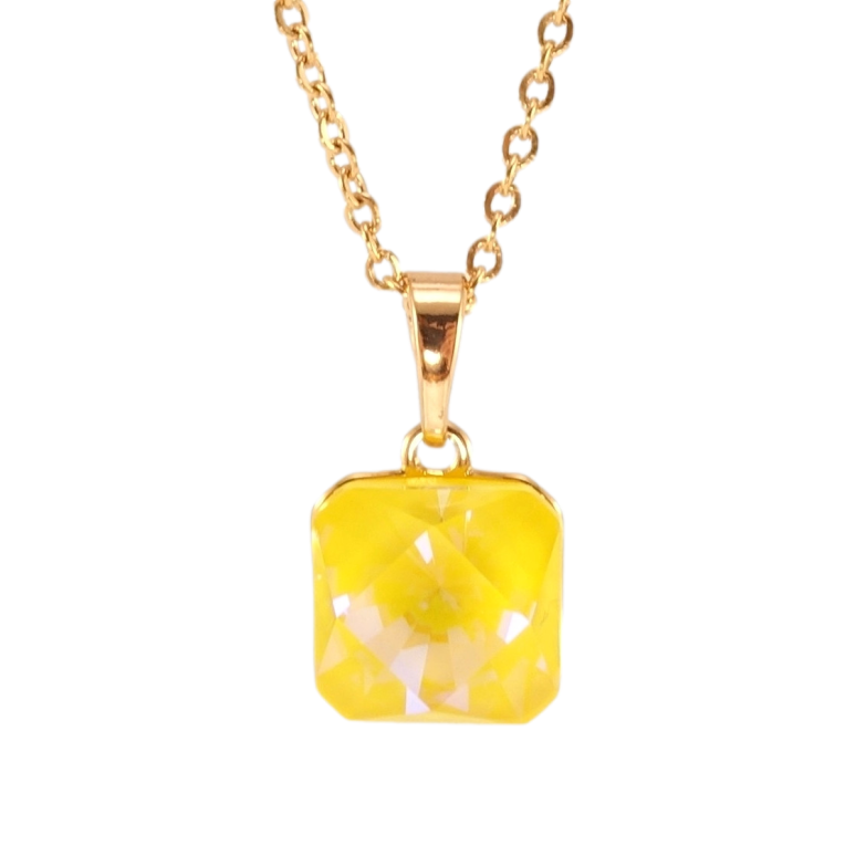 Кулон Xuping цвет 18K с кр-ми Swarovski на цепочке Кристалл Sunshine Delite 10х10мм длина 40-45см фото №1